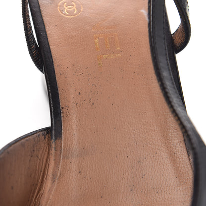 Chanel Calfskin Cap Toe CC Slingback Pumps 41.5 Black 13 of 25
