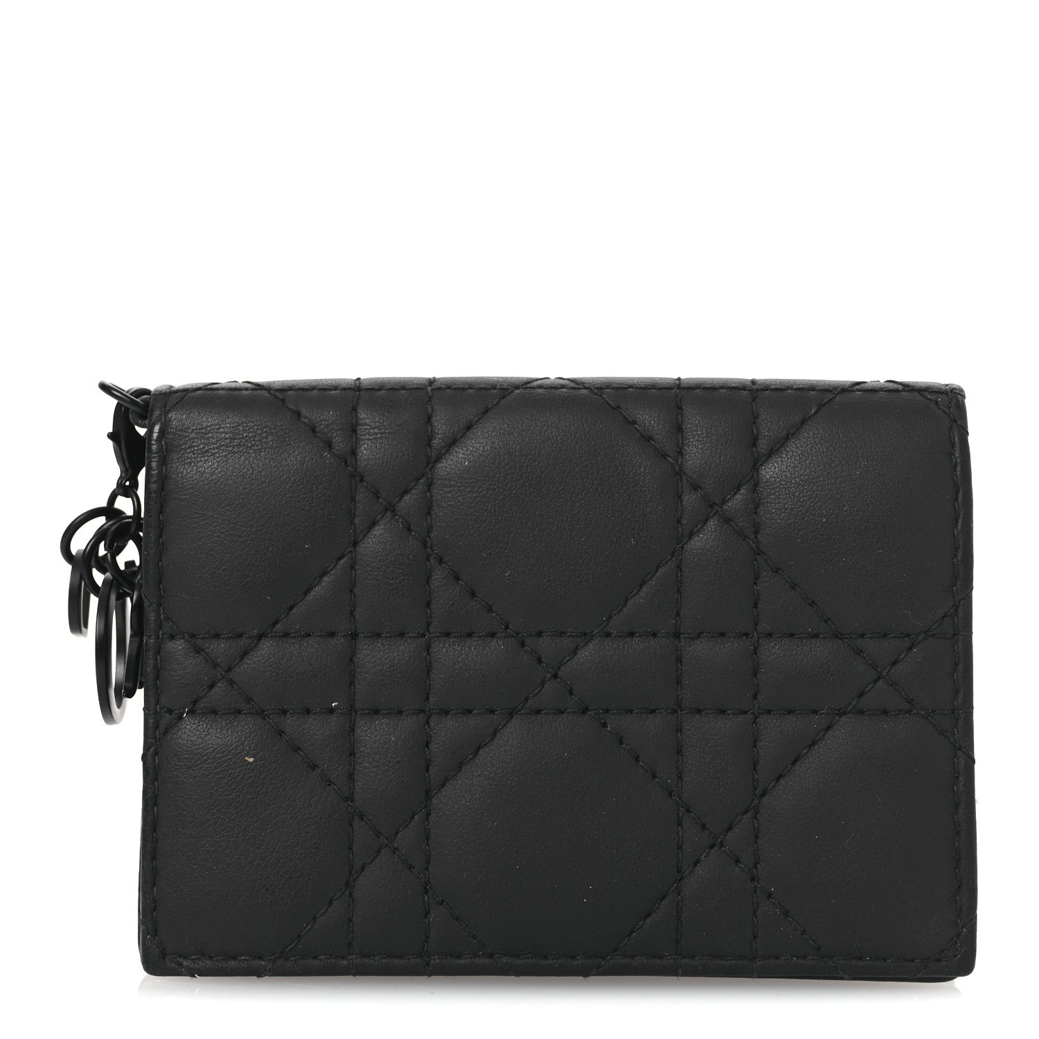 Christian Dior Ultra Matte Calfskin Small Lady Dior Flap Card Holder Black 1 of 9