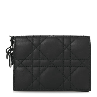 Christian Dior Ultra Matte Calfskin Small Lady Dior Flap Card Holder Black 1 of 9