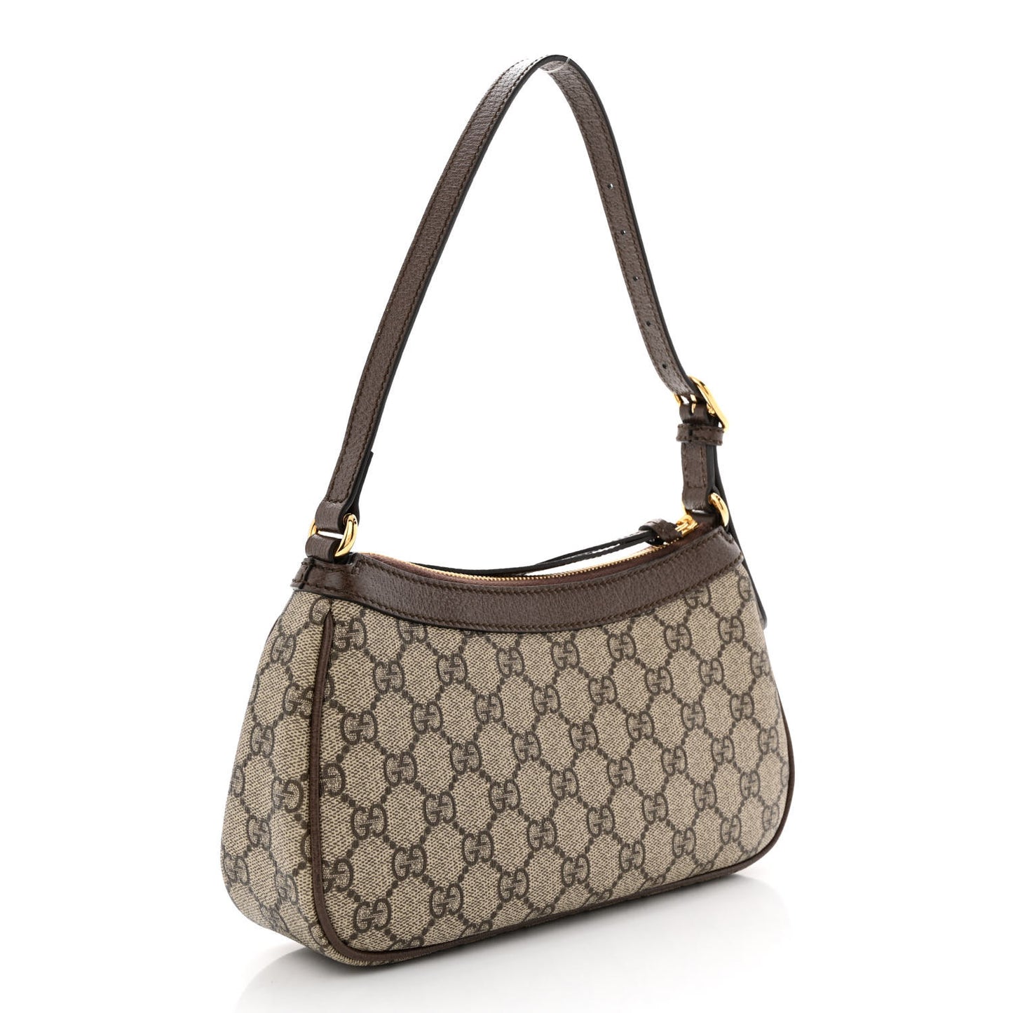 GG Supreme Monogram Textured Dollar Calfskin Small Ophidia Hobo Beige Ebony New Acero