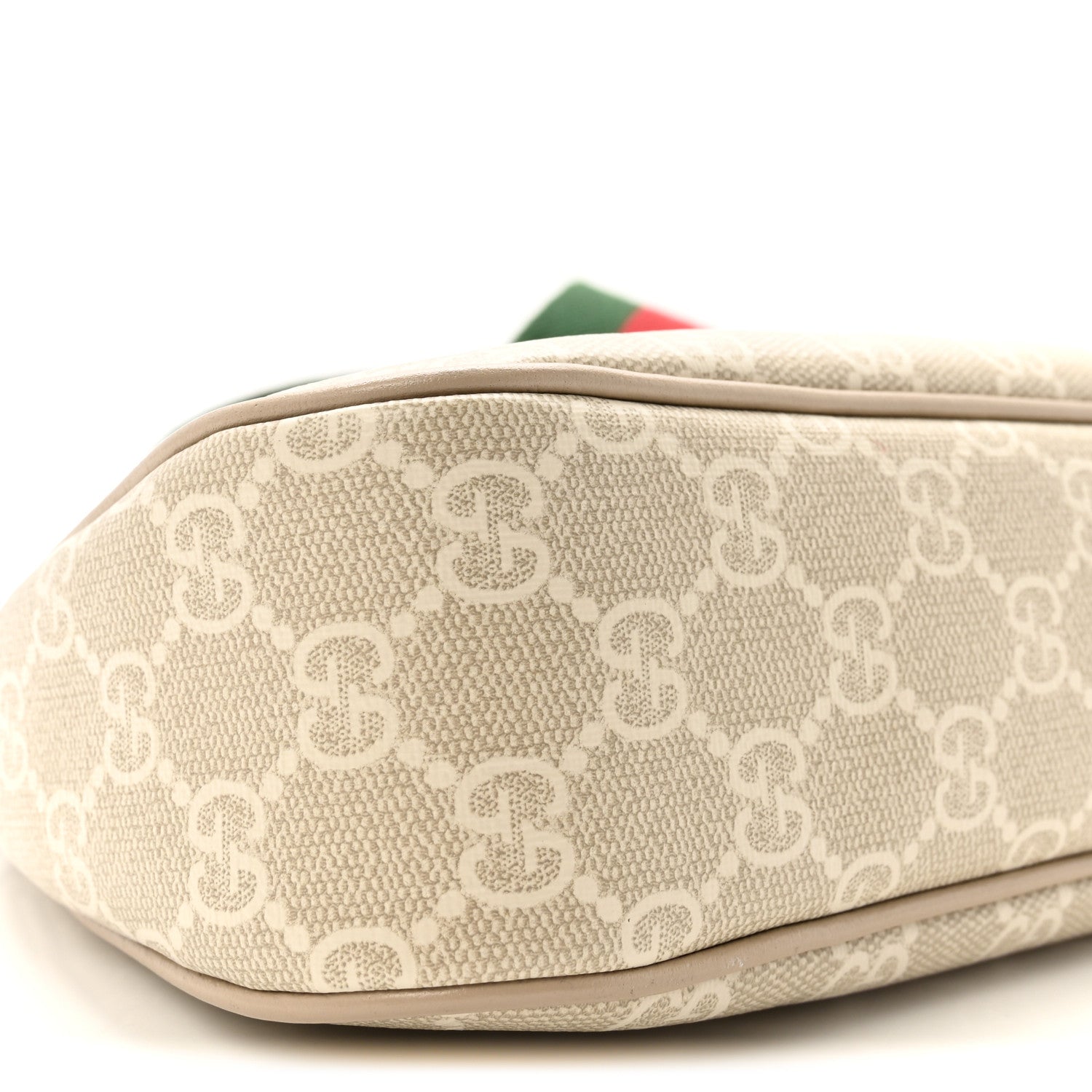 Gucci GG Supreme Monogram Textured Dollar Calfskin Web Small Ophidia GG Handbag Beige Mystic White Oatmeal 9 of 10