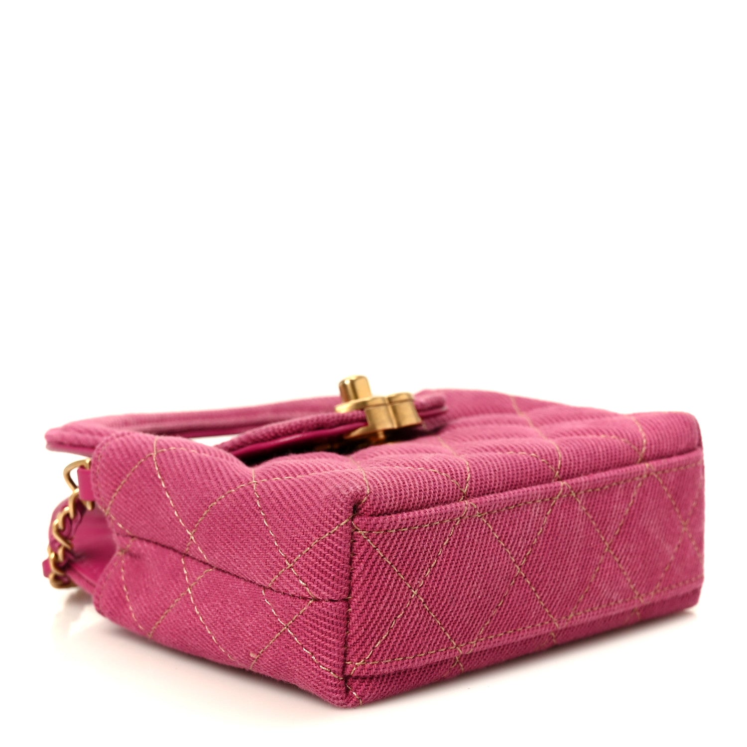 Chanel Denim Quilted Mini Nano Kelly Shopper Fuchsia 3 of 10