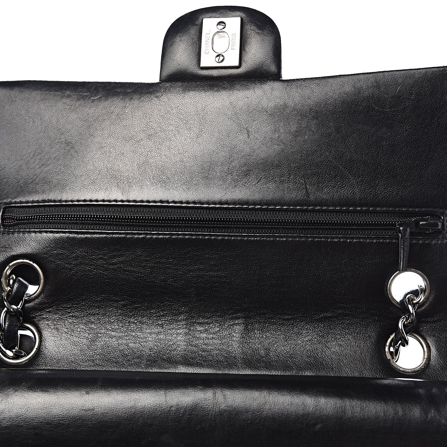 Chanel Lambskin Quilted Medium Double Flap Black 8 of 16