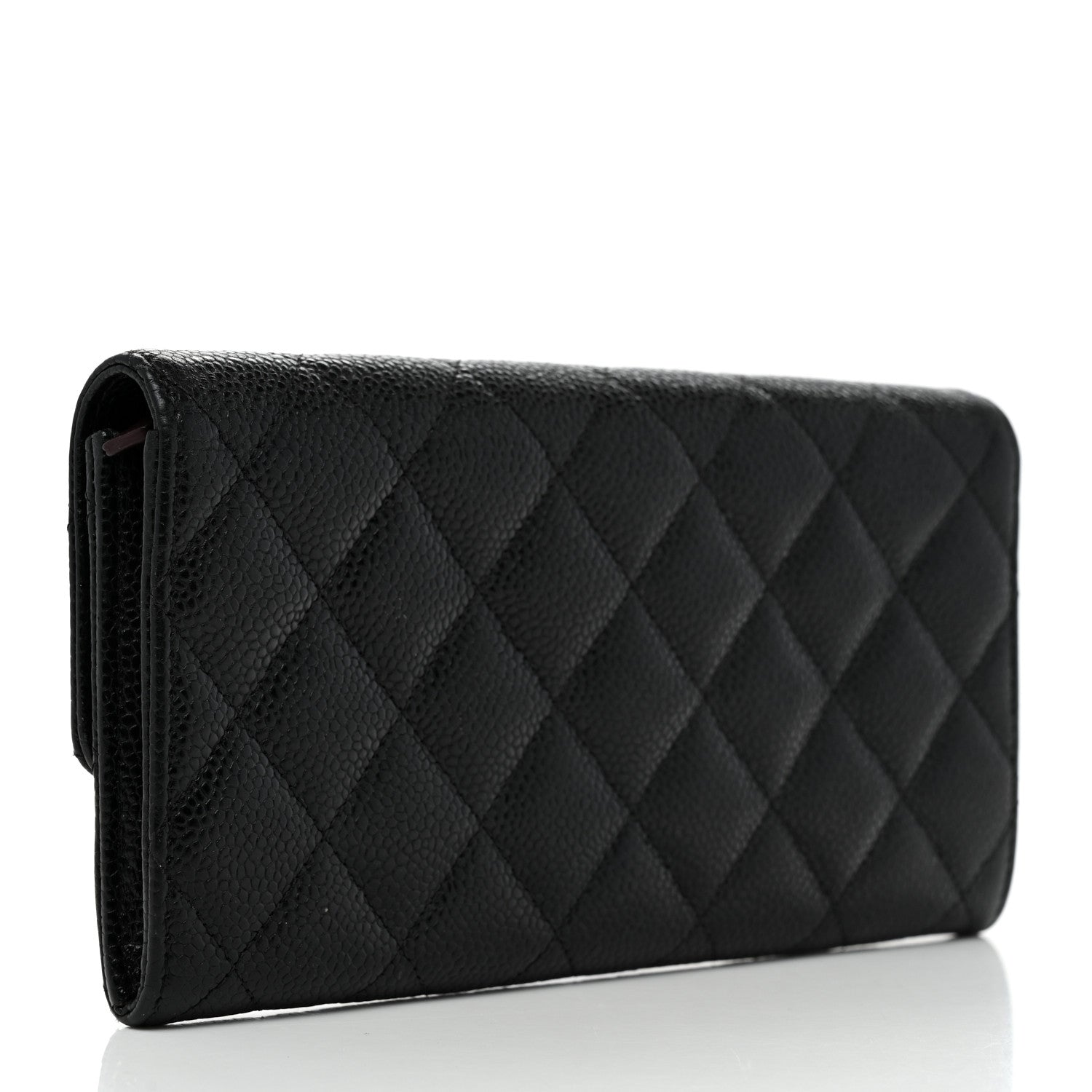 Chanel Caviar Quilted Large Gusset Flap Wallet Black 3 of 8