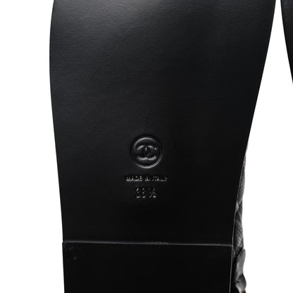 Chanel Grained Calfskin Velcro Dad Sandals 38.5 Black 6 of 12