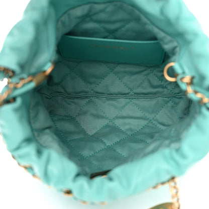 Chanel Shiny Calfskin Quilted Mini Chanel 22 Turquoise 4 of 9