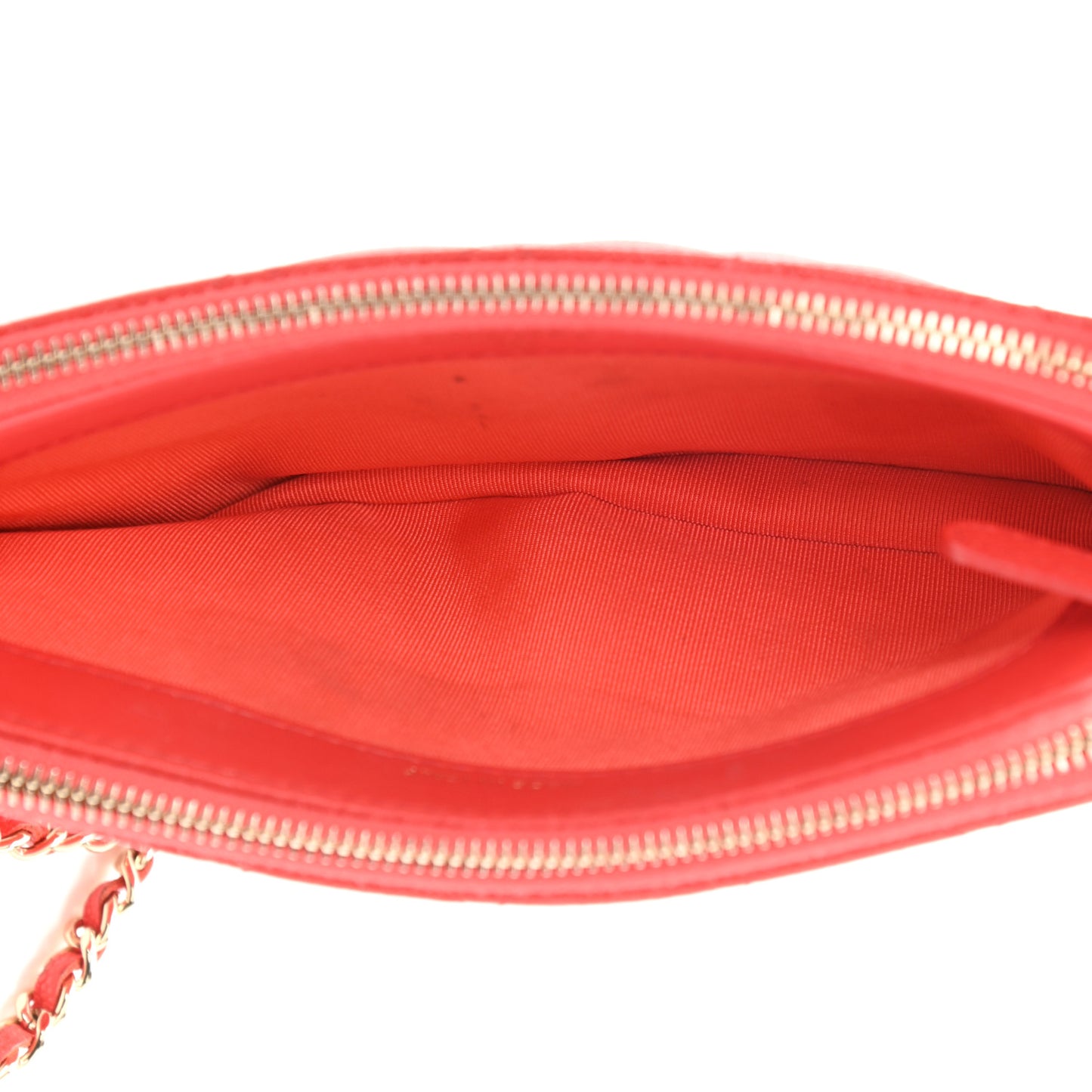 Caviar Quilted Small Clutch With Chain Red