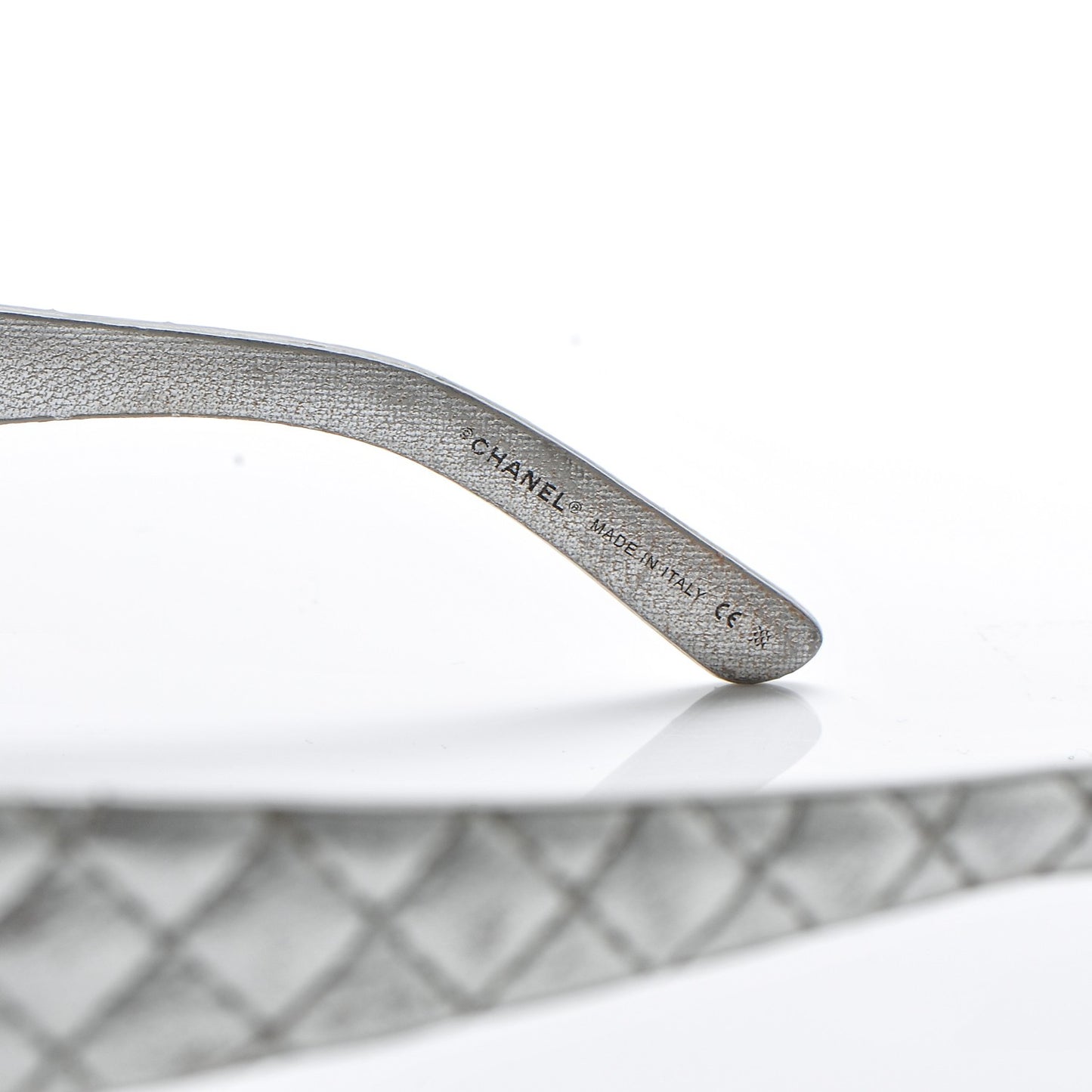 Metallic Quilted CC Sunglasses 4157-Q Silver