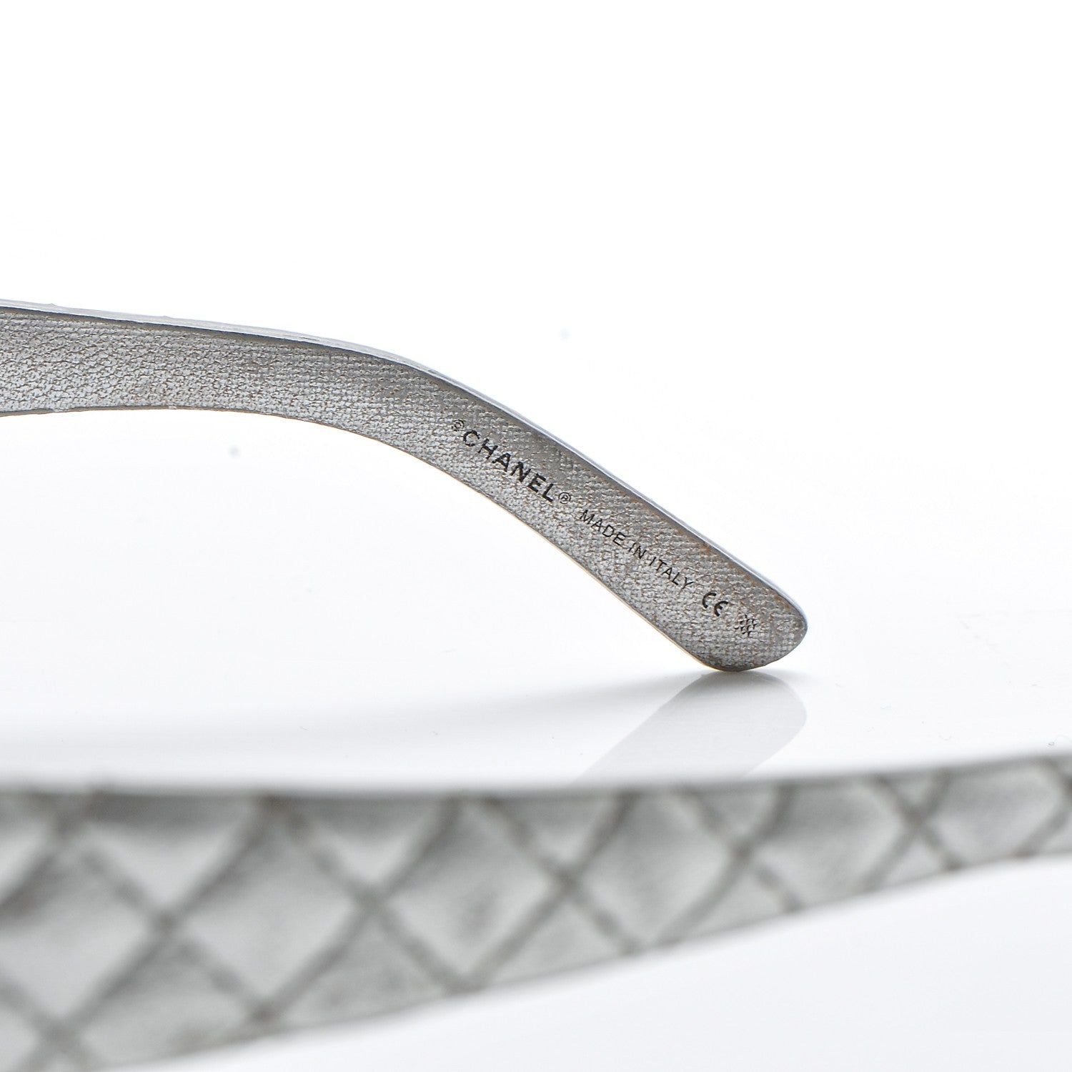 Chanel Metallic Quilted CC Sunglasses 4157-Q Silver 7 of 7
