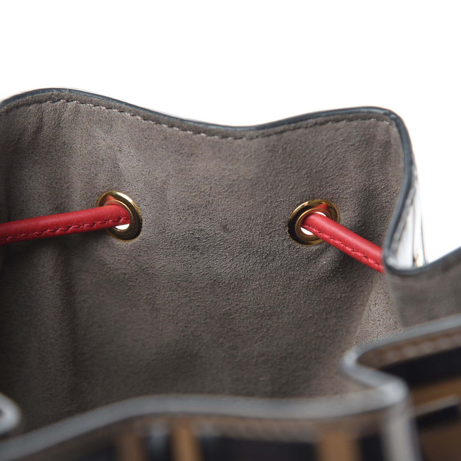 Fendi Vitello Grace F is Fendi Bi-Color FF 1974 Embossed Grande Mon Tresor Bucket Bag Maya Black Fragola 11 of 12