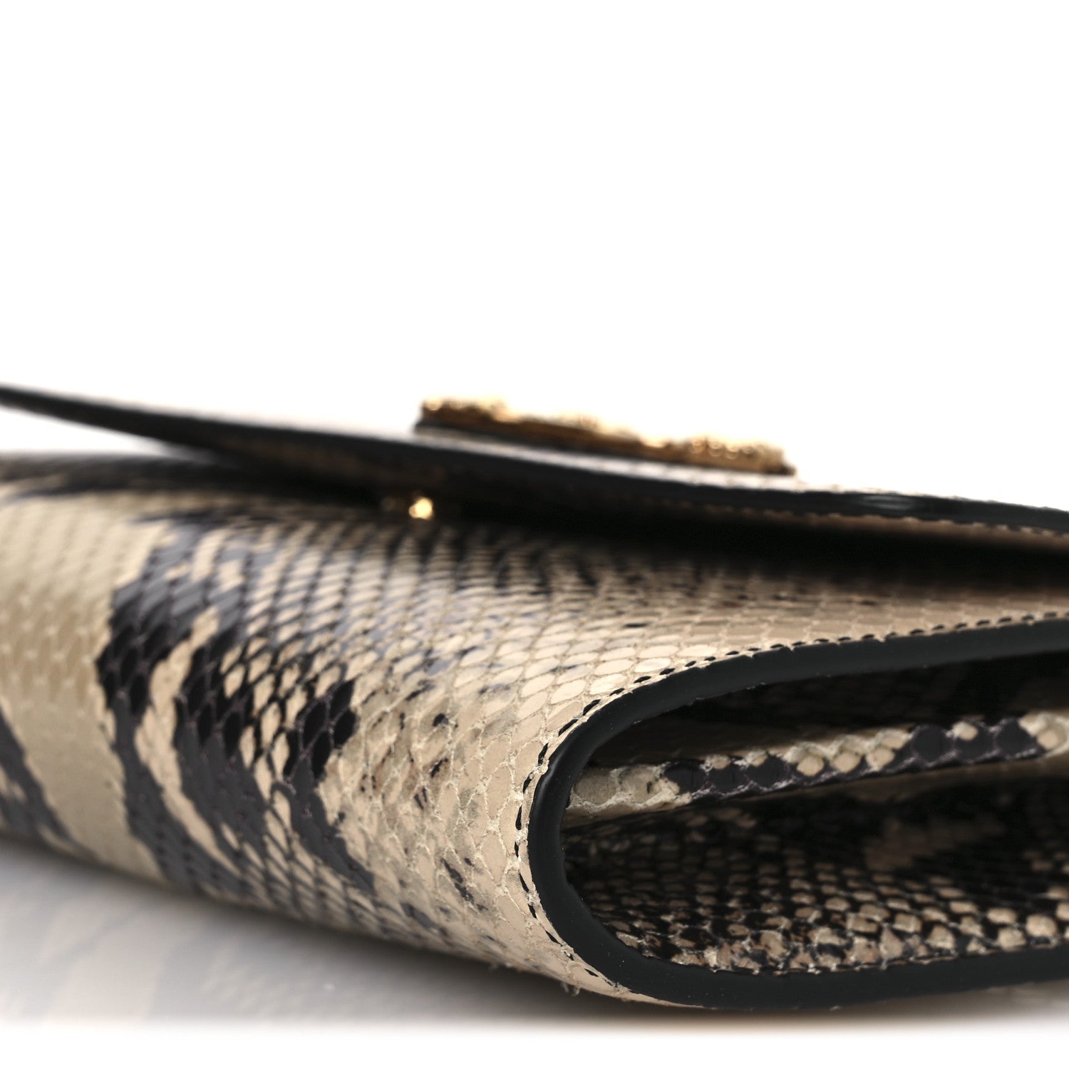 Versace Snakeskin Virtus Wallet On Chain Beige Black 10 of 10