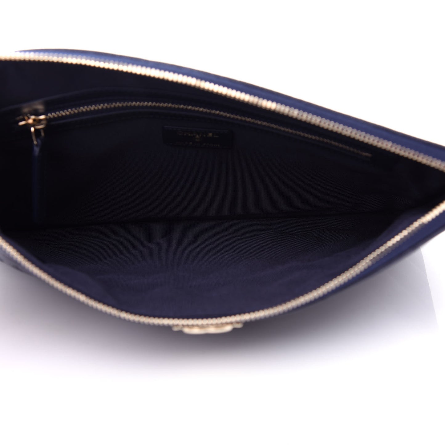 Caviar Quilted Medium Boy Cosmetic Case Navy