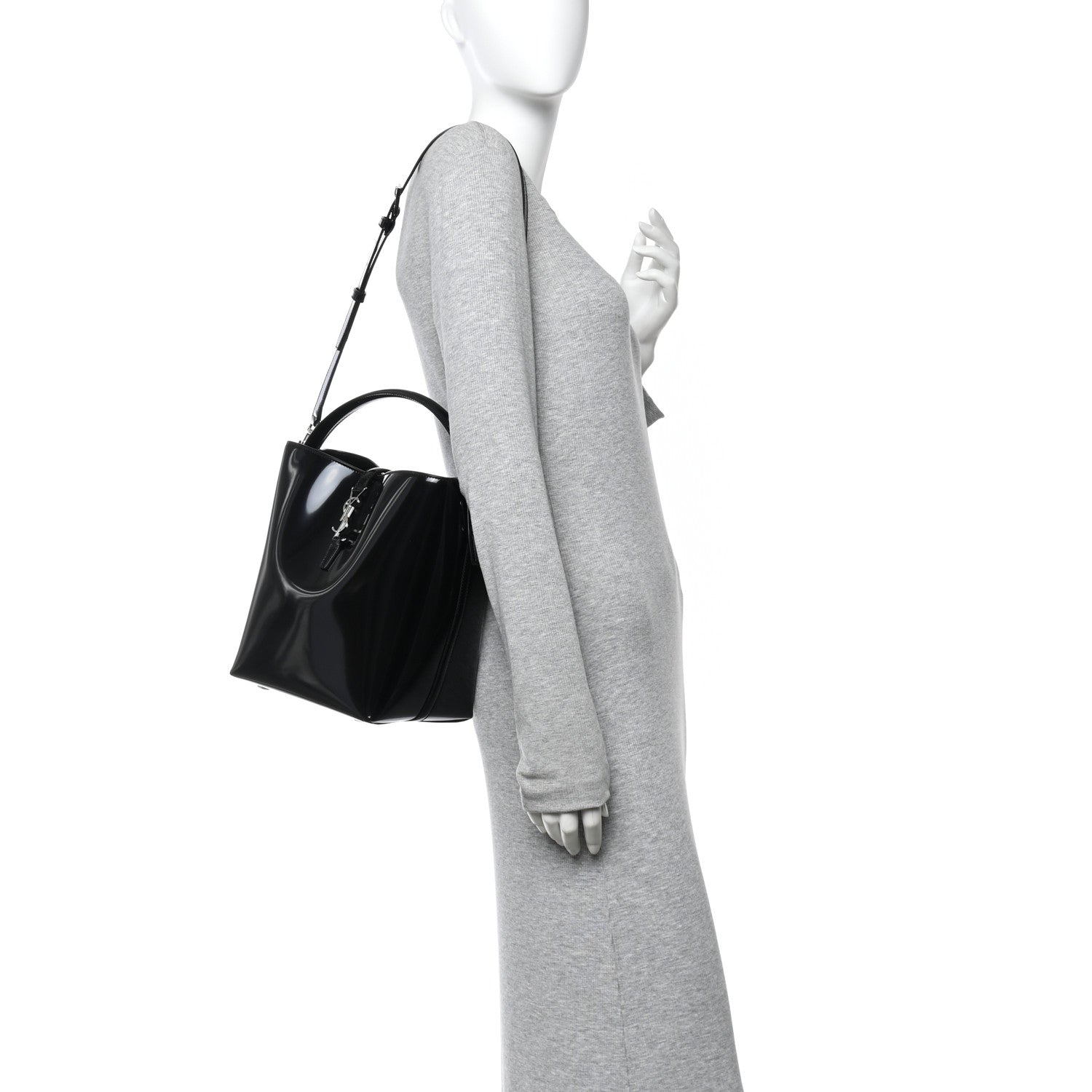 Saint Laurent Patent Calfskin Le 37 Bucket Bag Black 2 of 13