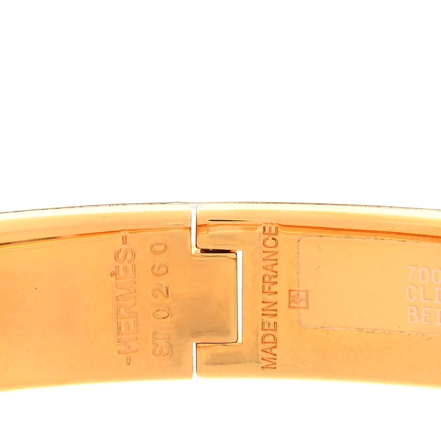 Enamel Narrow Clic Clac H Bracelet PM Beige Nacre