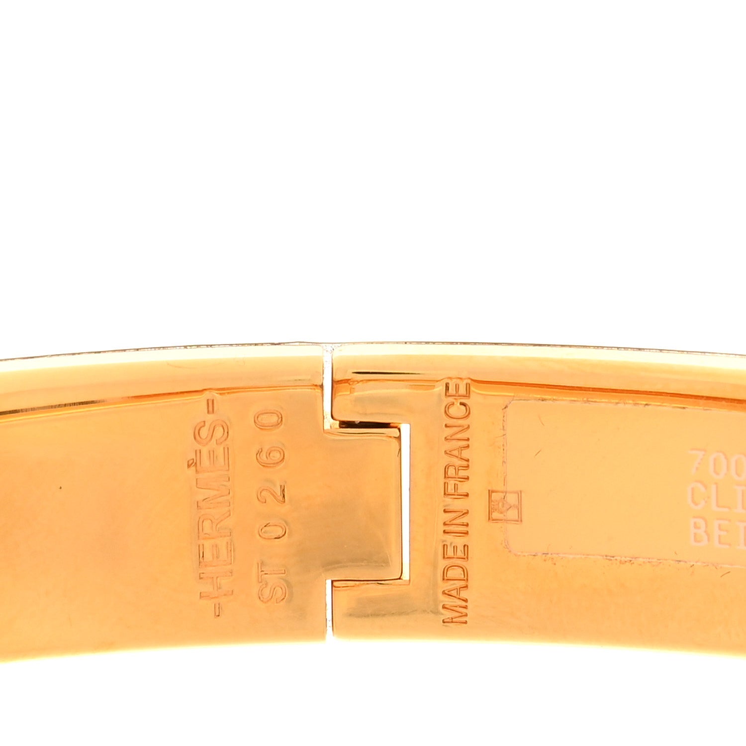 Hermes Enamel Narrow Clic Clac H Bracelet PM Beige Nacre 3 of 4