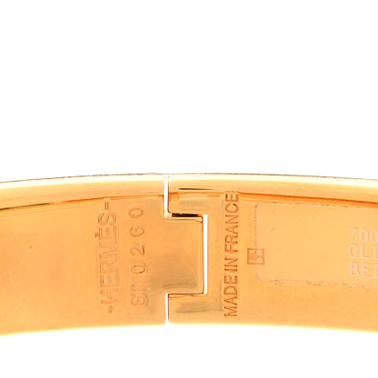 Hermes Enamel Narrow Clic Clac H Bracelet PM Beige Nacre 3 of 4