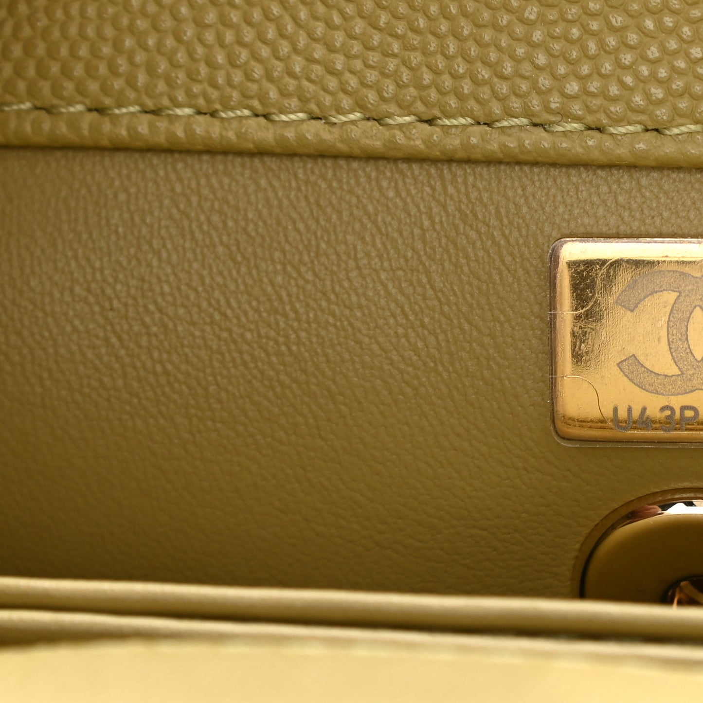 Caviar Quilted Mini Coco Handle Flap Light Green