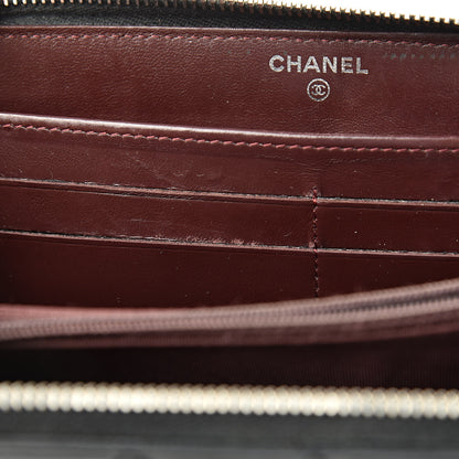 Chanel Lambskin Quilted Large Gusset Zip Around Wallet Black 18 of 19