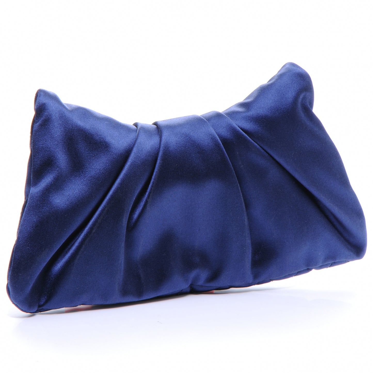 Satin Flap Clutch Blue