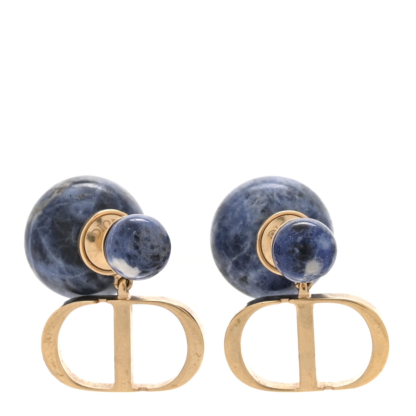 Marble CD Tribal Earrings Blue