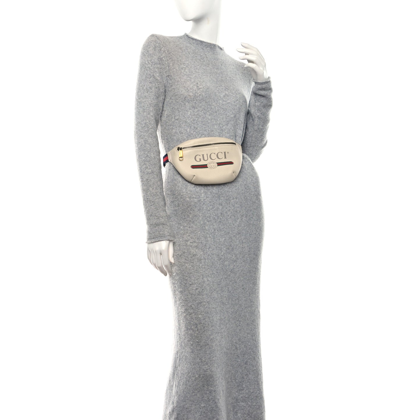 Grained Calfskin Small Logo Belt Bag White