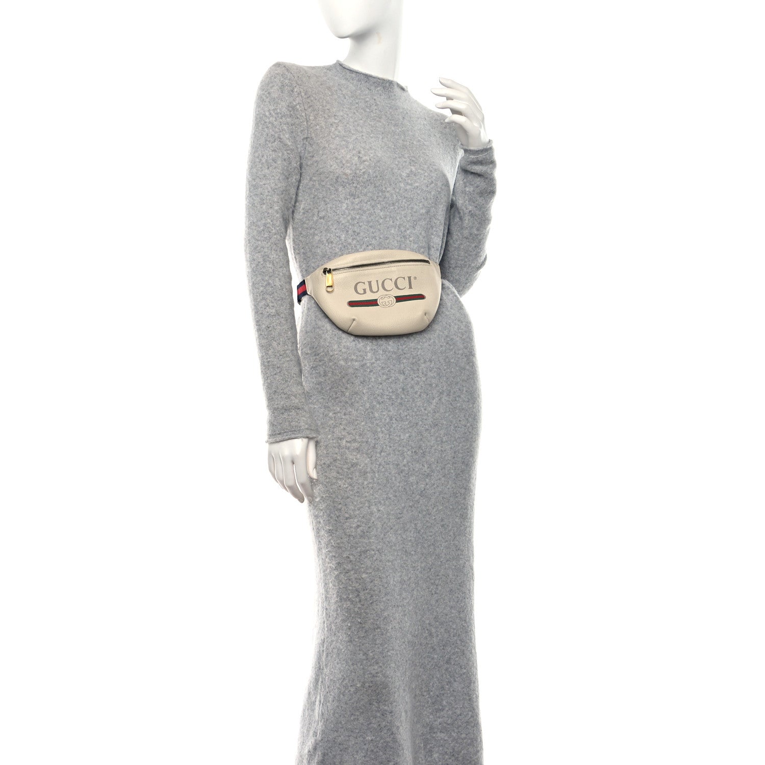 Gucci Grained Calfskin Small Logo Belt Bag White 3 of 8