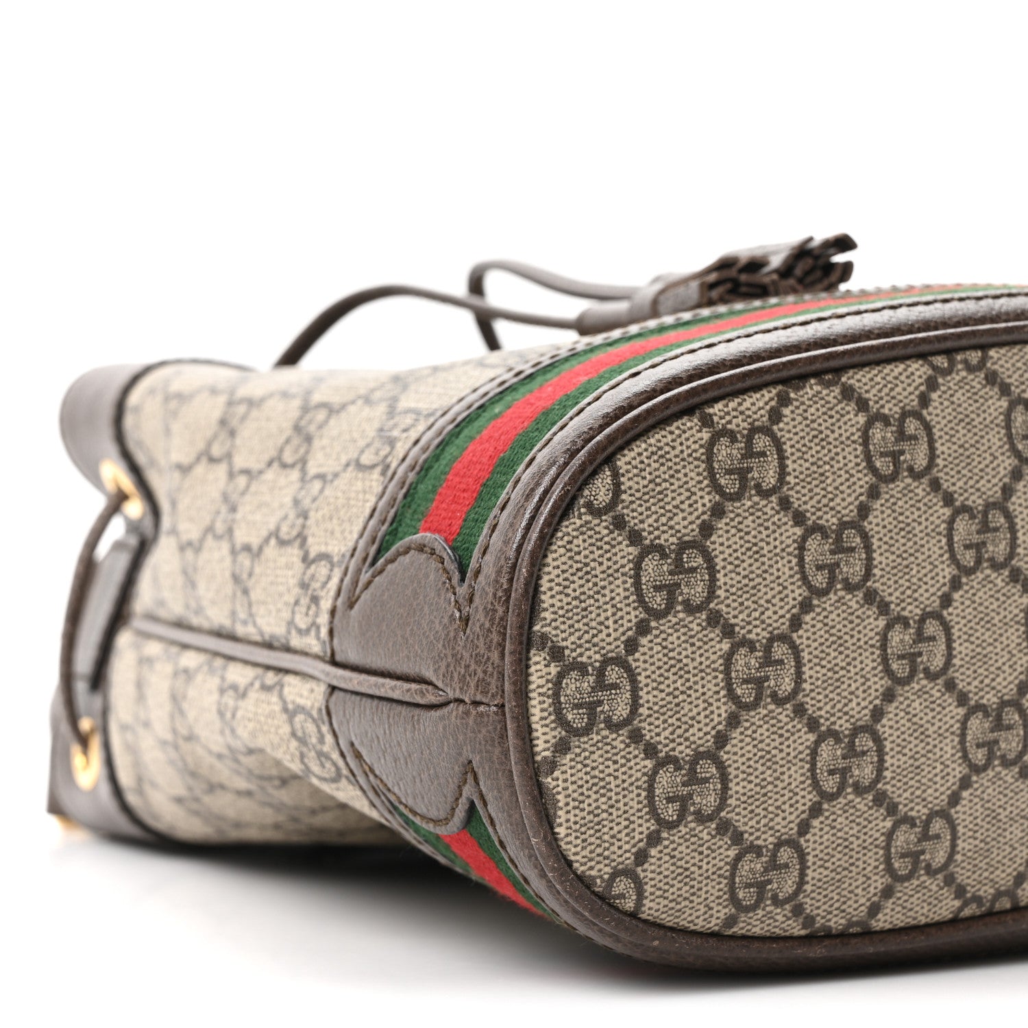 Gucci GG Supreme Monogram Web Small Ophidia Bucket Bag Brown 9 of 10