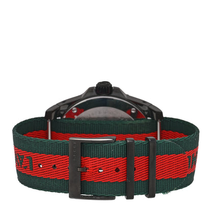 Gucci Stainless Steel Nylon 45mm Le Marche Des Merveilles Bee Quartz Watch Green 3 of 4