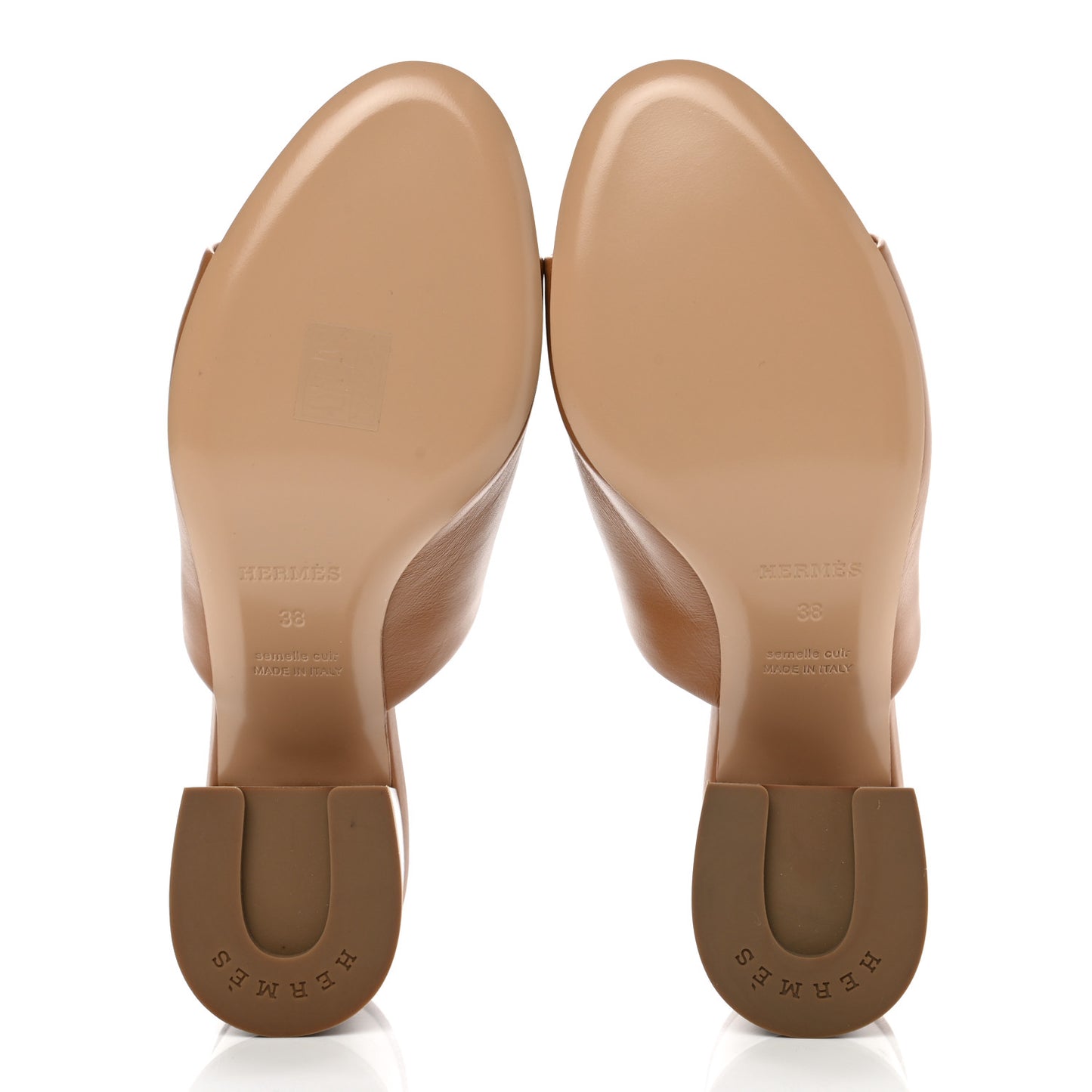 Calfskin Camilla Mules 38 Beige Dore