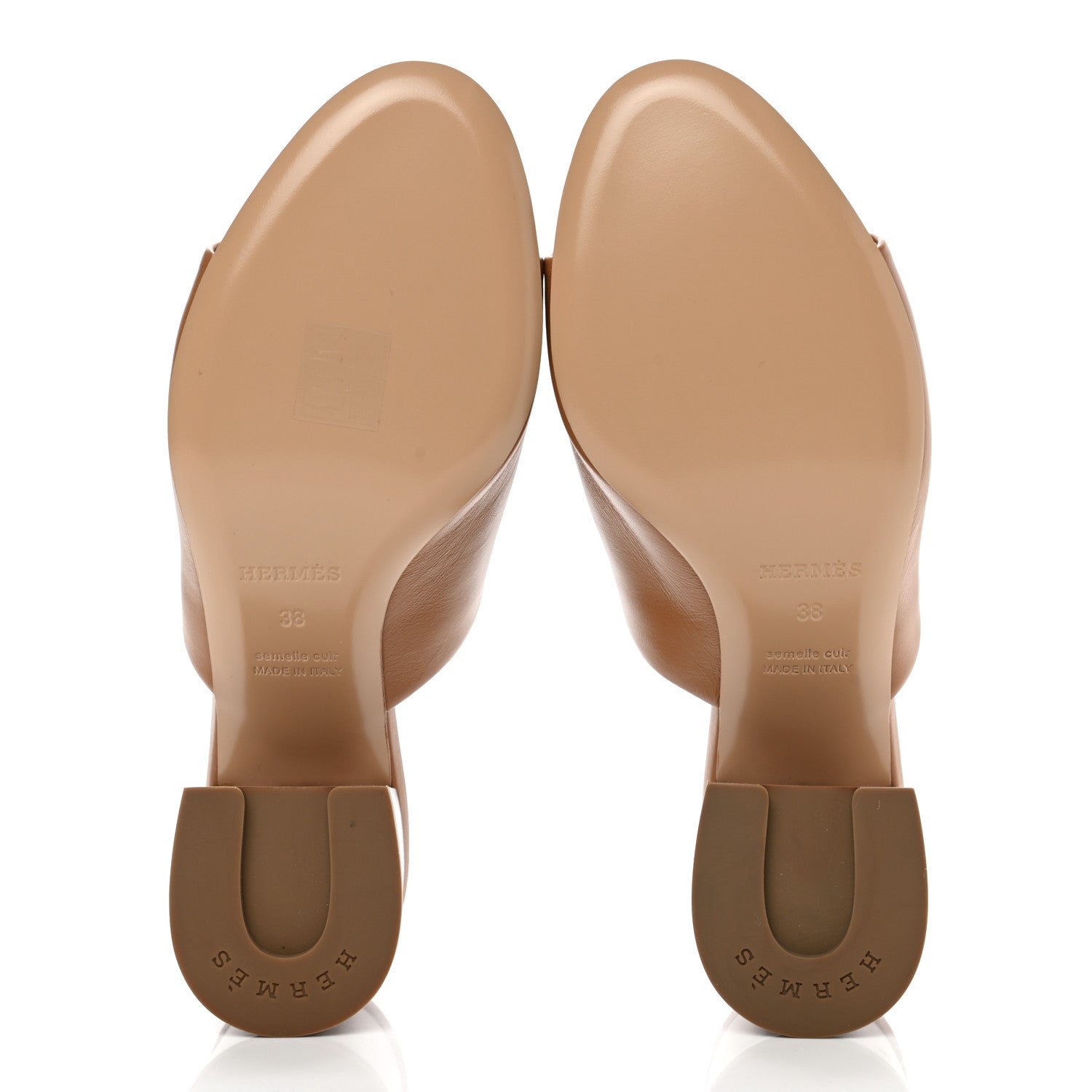 Hermes Calfskin Camilla Mules 38 Beige Dore 5 of 10