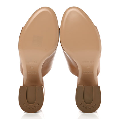 Hermes Calfskin Camilla Mules 38 Beige Dore 5 of 10