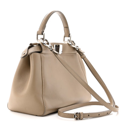 Fendi Nappa Mini Peekaboo Iconic Satchel Tortora 3 of 11