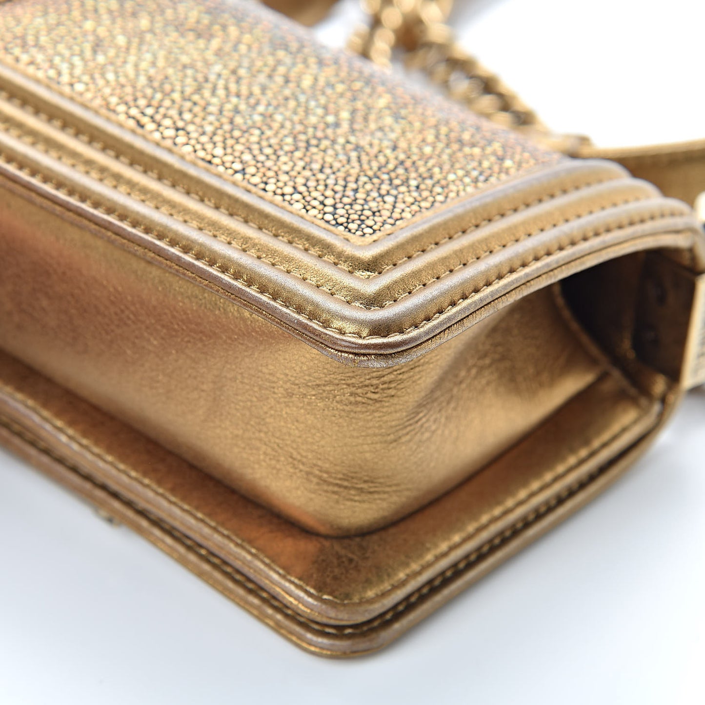 Galuchat Stingray Mini Boy Flap Gold