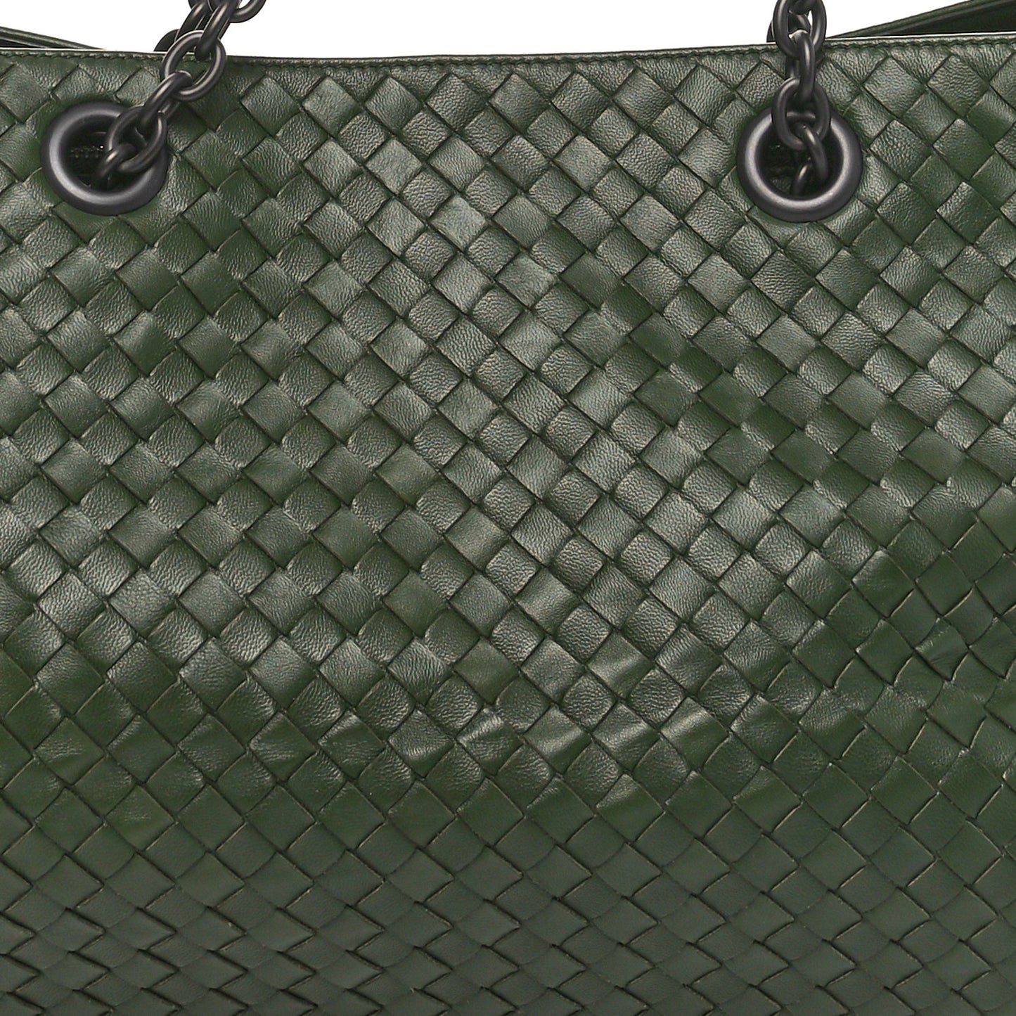 Nappa Intrecciato Large Classic Chain Strap Tote Green