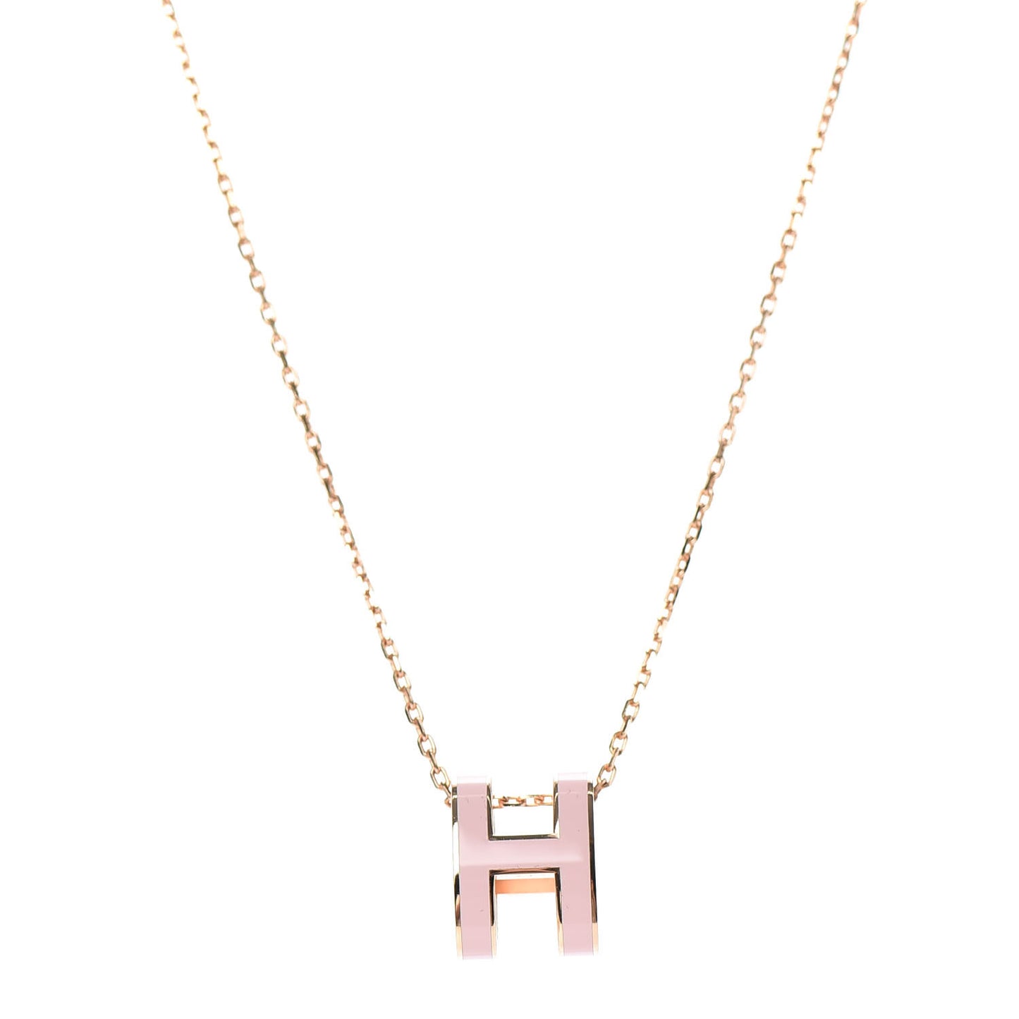 Lacquered Rose Gold Pop H Pendant Necklace Rose Dragee
