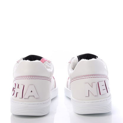 Chanel Calfskin Womens Logo Sneakers 39 White Pink 6 of 9