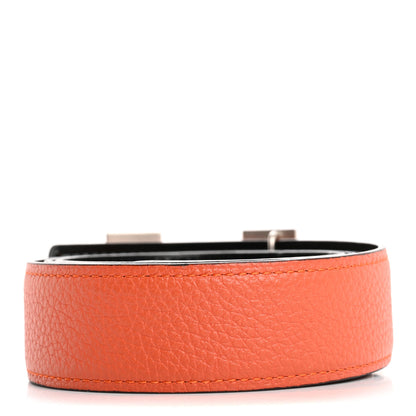 Hermes Box Togo 32mm H Belt 90 36 Black Orange 2 of 11