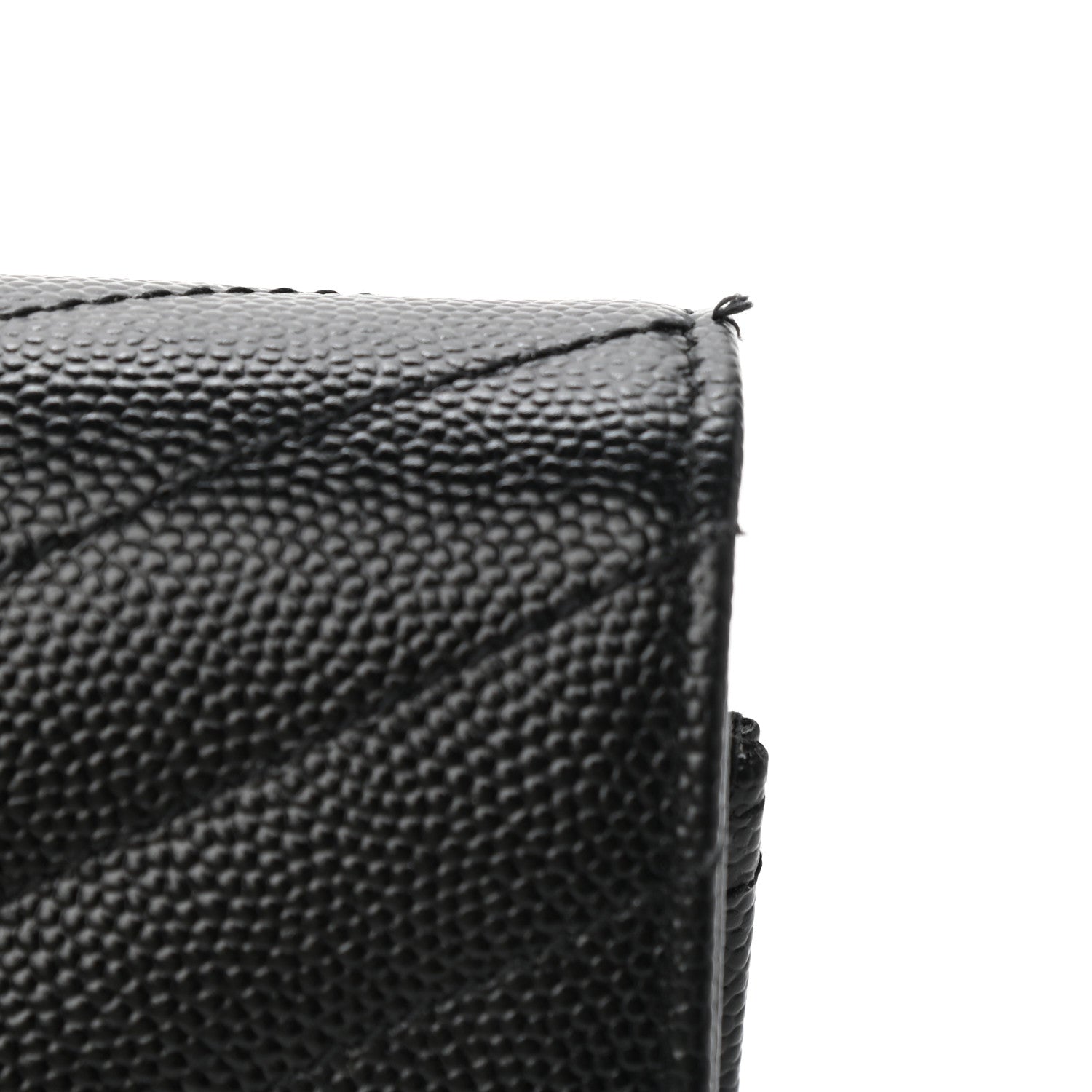 Saint Laurent Grain De Poudre Matelasse Chevron Monogram Monochrome Envelope Chain Wallet Black 10 of 13