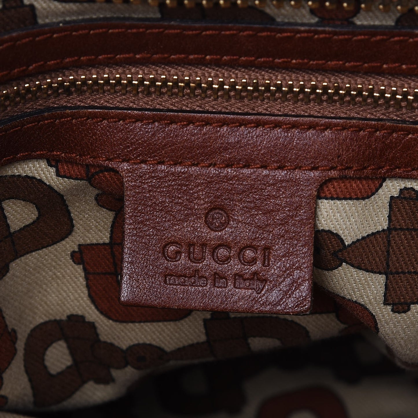 Guccissima Trim Large Signoria Tote Brown