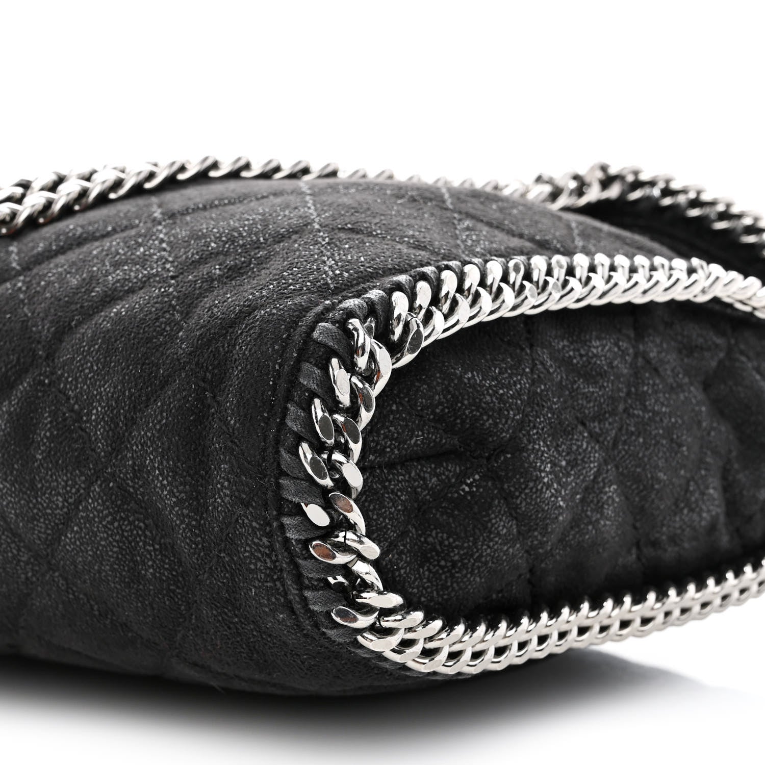 Stella McCartney Metallic Shaggy Deer Quilted Small Falabella Tote Black 8 of 8