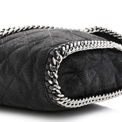 Stella McCartney Metallic Shaggy Deer Quilted Small Falabella Tote Black 8 of 8