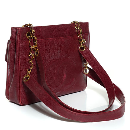Chanel Caviar Shoulder Bag Bordeaux 3 of 9