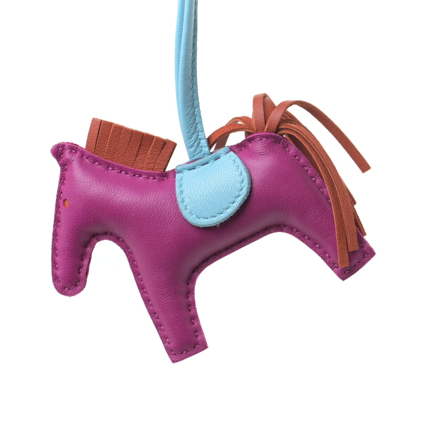 Milo Lambskin Grigri Rodeo Horse Bag Charm PM Rose Pourpre Cornaline Celeste