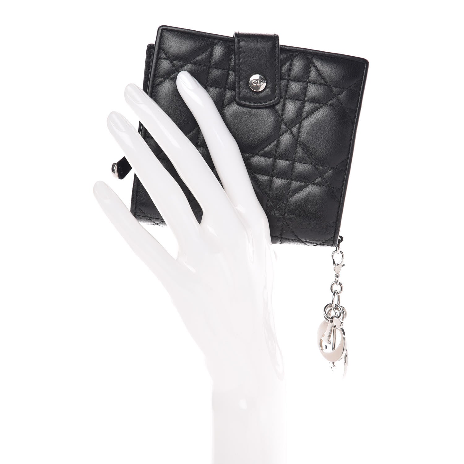 Christian Dior Lambskin Cannage Lady Dior Eden Wallet Black 2 of 7