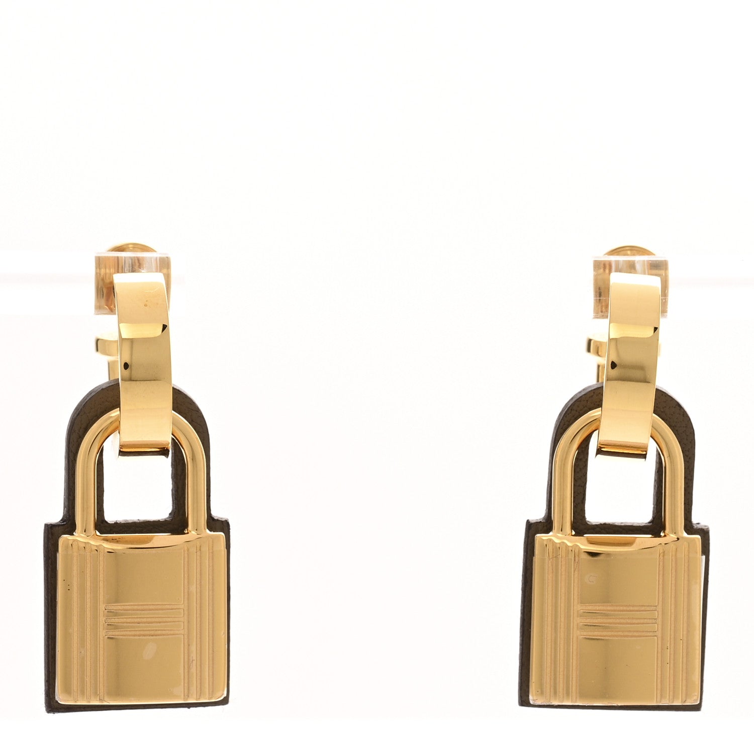 Hermes Gold Swift O'Kelly Earrings Etoupe 1 of 5