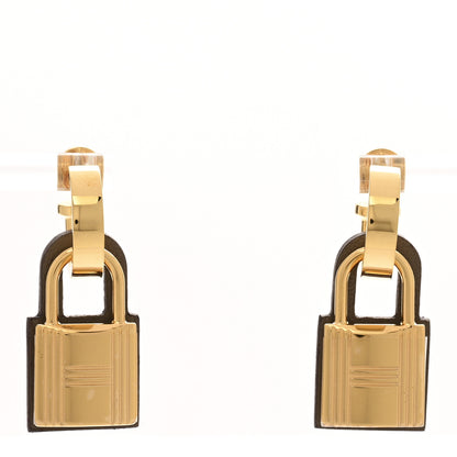 Hermes Gold Swift O'Kelly Earrings Etoupe 1 of 5