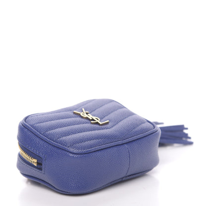Saint Laurent Grain De Poudre Matelasse Monogram Baby Lou Camera Bag Sapphire Blue 4 of 10
