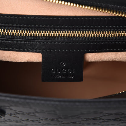 Gucci Guccissima Small Zippered Bucket Tote Black 6 of 7