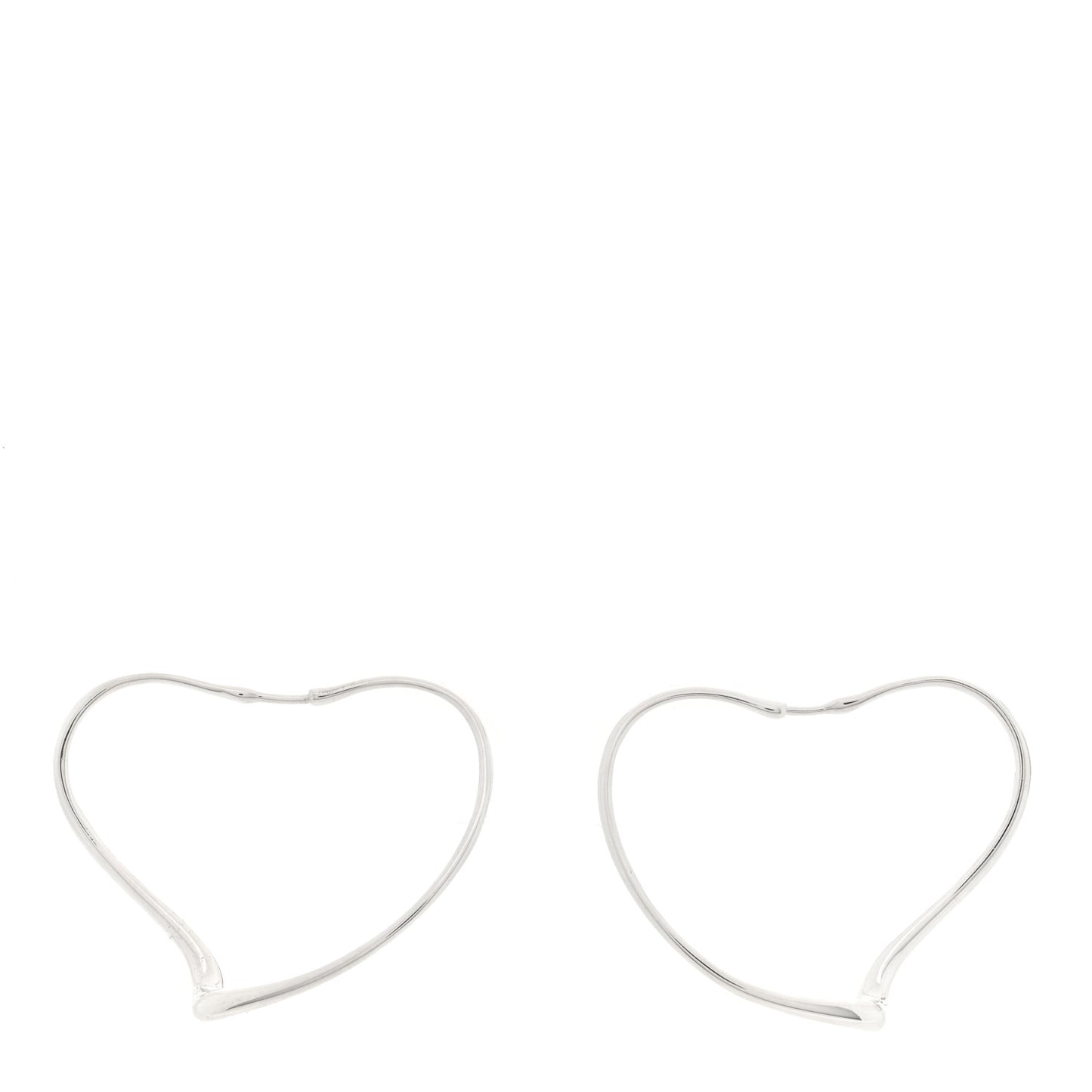 Sterling Silver Large Elsa Peretti Open Heart Hoop Earrings