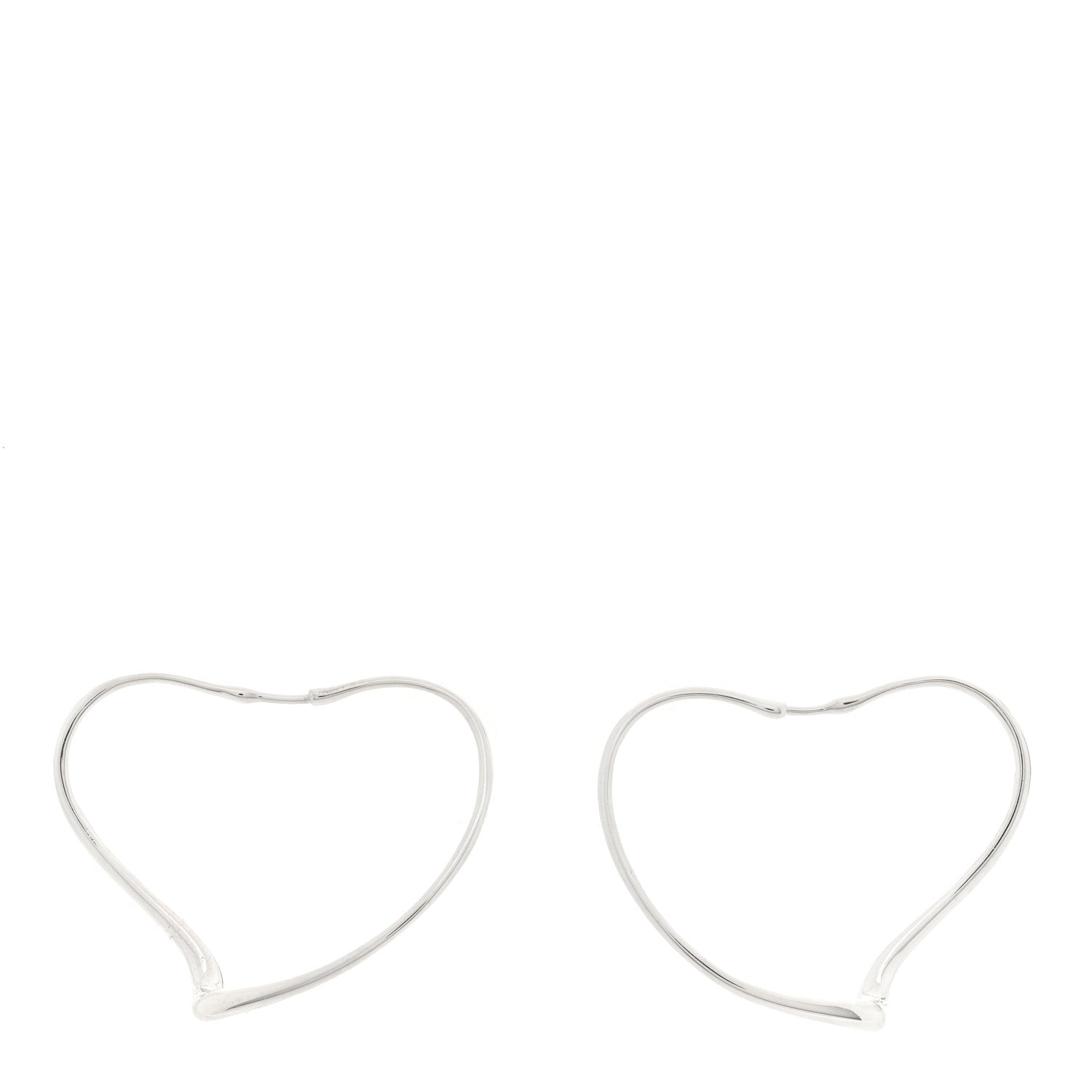 Tiffany Sterling Silver Large Elsa Peretti Open Heart Hoop Earrings 1 of 4